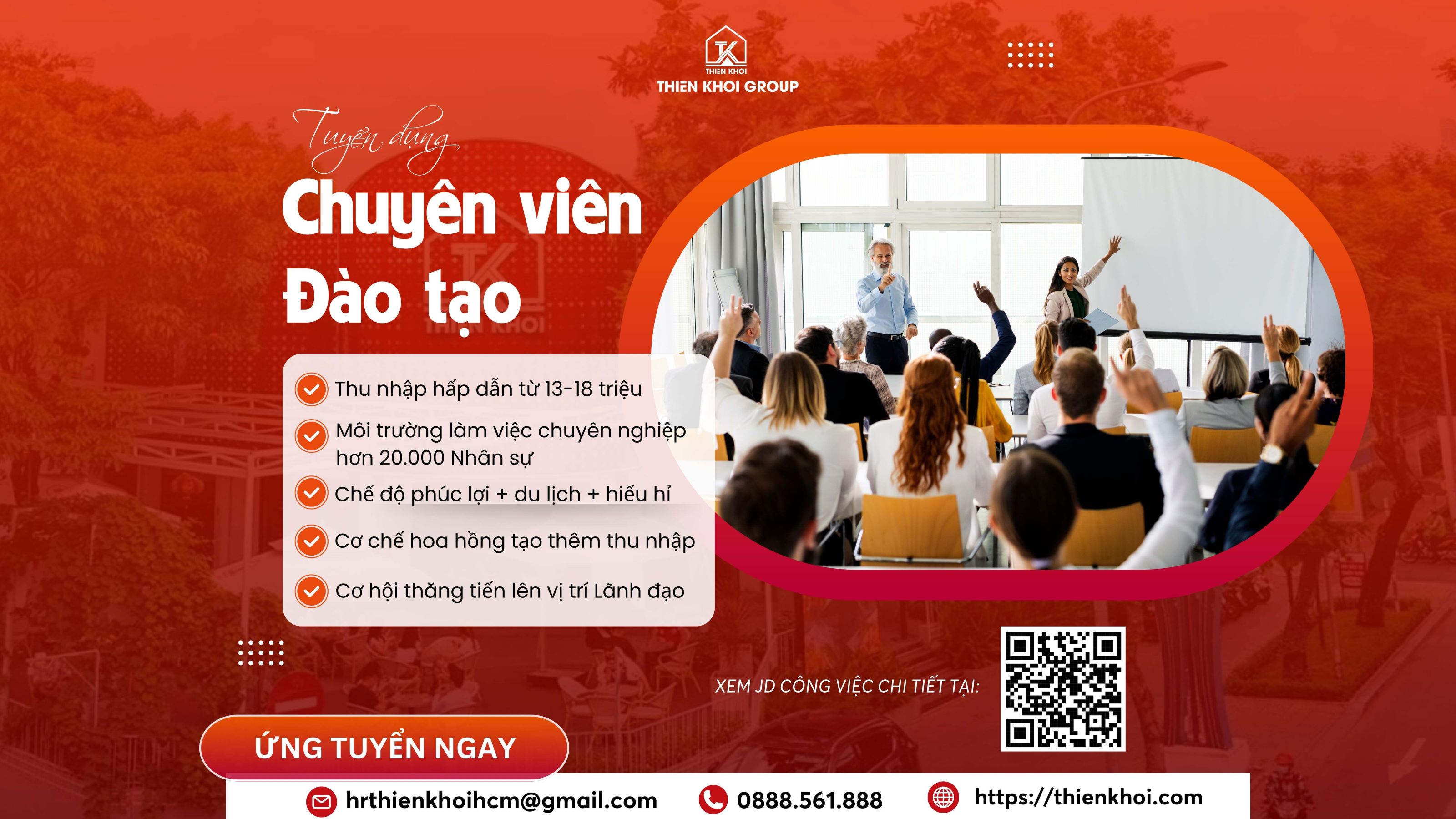 [HỒ CHÍ MINH - THIÊN KHÔI GROUP] TUYỂN DỤNG CHUYÊN VIÊN ĐÀO TẠO