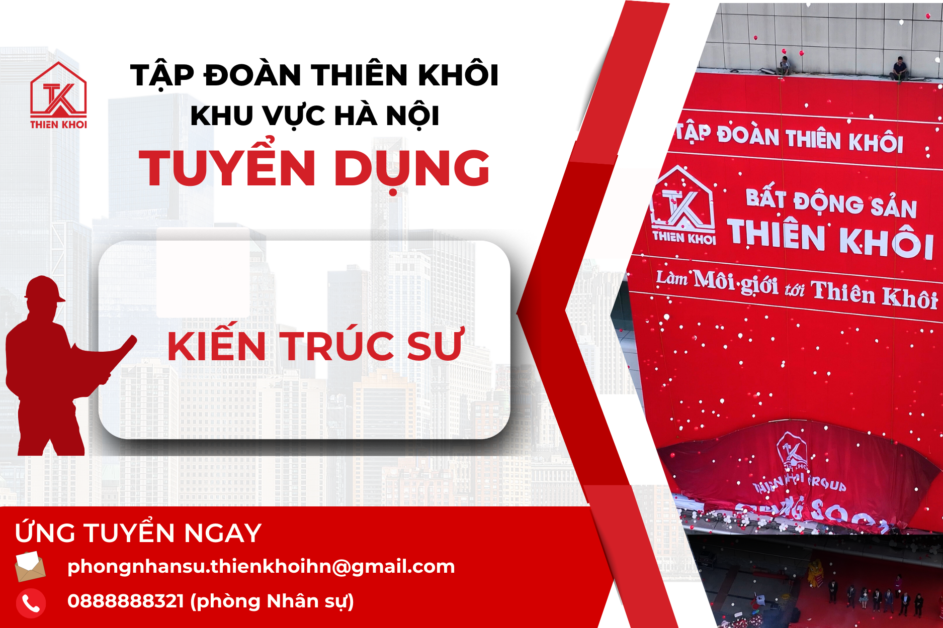 [HN] THIÊN KHÔI TUYỂN DỤNG VỊ TRÍ KIẾN TRÚC SƯ