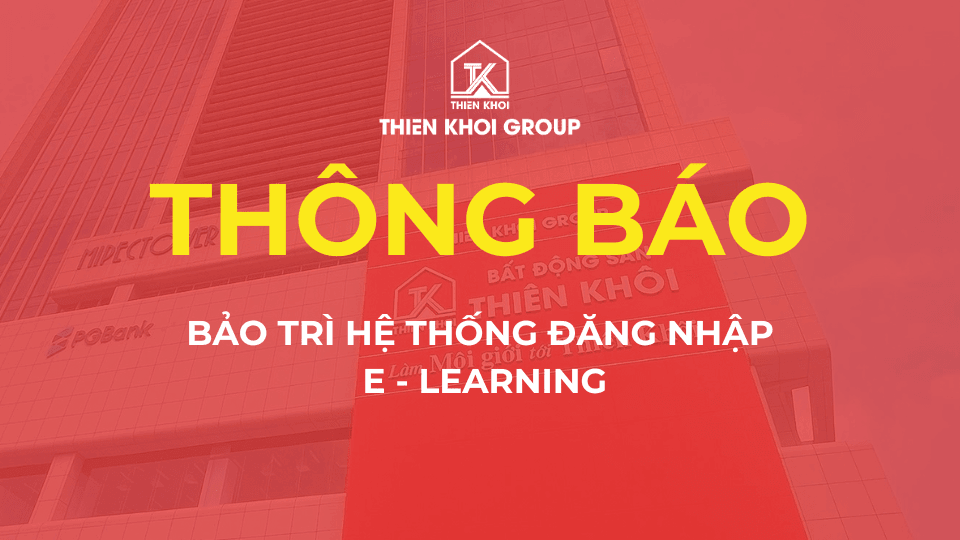 Thông báo: bảo trì hệ thống đăng nhập e - learning