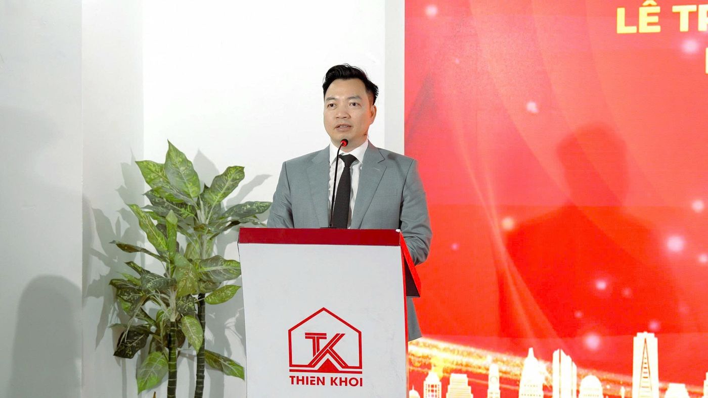 Ông Nguyễn Thành Dũng - Chủ tịch HĐQT, Tổng Giám đốc Thiên Khôi Group phát biểu tại buổi lễ