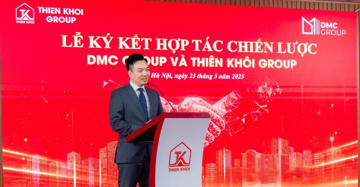 Ông Nguyễn Thành Dũng - Chủ tịch HĐQT, Tổng Giám đốc Thiên Khôi Group phát biểu tại Lễ ký kết