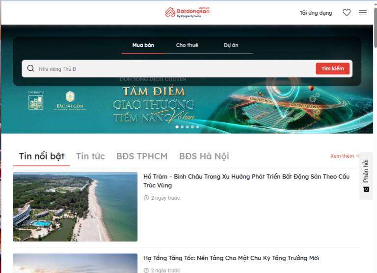 TRang website batdongsan.com