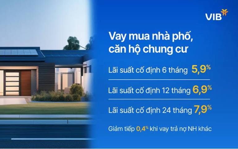 Gói vay dành cho mua nhà phố với ưu đãi lãi suất hợp lý