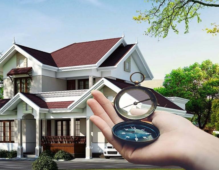 Đo hướng tại tâm trục cửa, tránh kim loại gây nhiễu