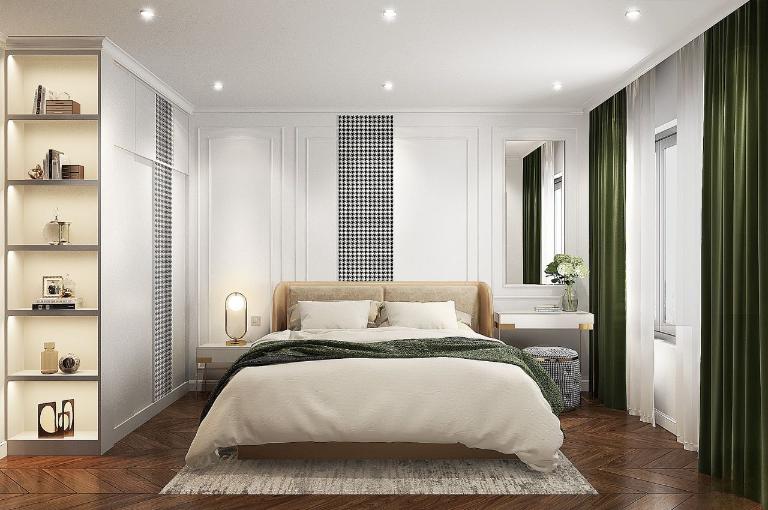 Tối ưu hướng đặt giường giúp dung hòa khi cửa chính không thể thay đổi