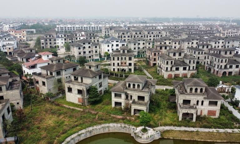 Một số công trình nhà tại Hoài Đức chưa hoàn thiện