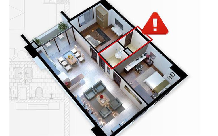 Nhiều người vẫn lo ngại khi mua nhà có cửa wc hướng ra cửa chính
