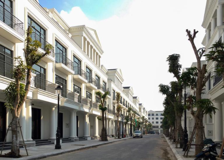 Khu vực trung tâm có những ngôi nhà biệt thự, liền kề