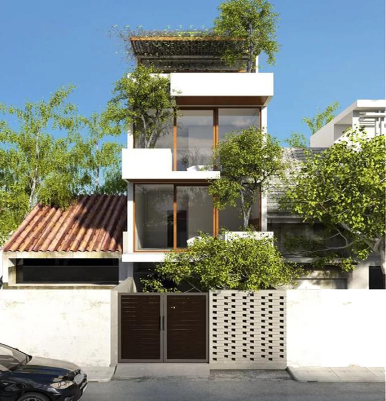 Hướng Tây không che chắn và hướng Tây có lam, cây,  ban công, so sánh độ chói, nhiệt