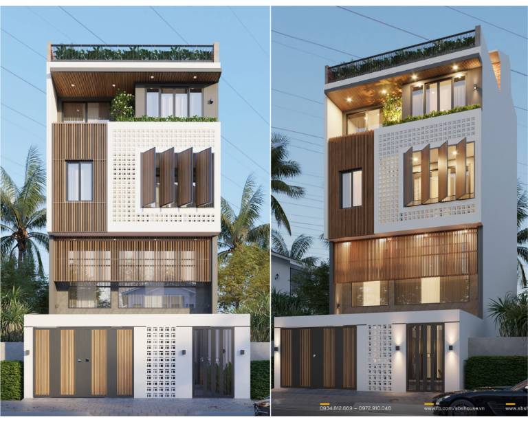 Sử dụng kết hợp lam che và hiến để chống nắng, giảm nhiệt độ hướng Tây